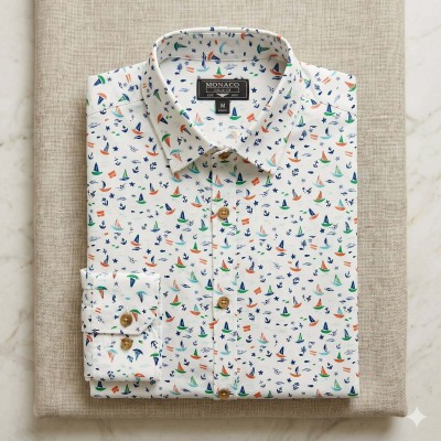 100 % Cotton Full-Sleeve Printed Shirt.