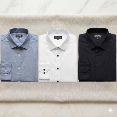 Men’s Premium Full-Sleeve Solid Colour Cotton Shirt.