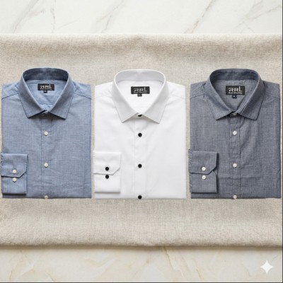 Men’s Premium Full-Sleeve Solid Colour Cotton Shirt.