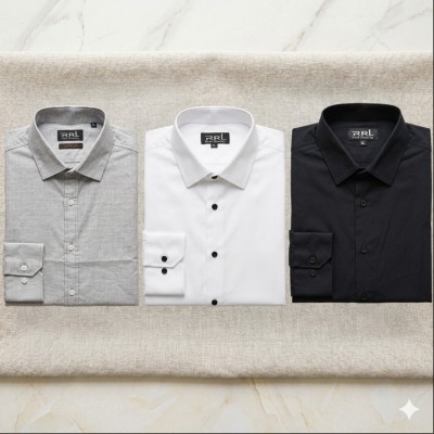 Men’s Premium Full-Sleeve Solid Colour Cotton Shirt.