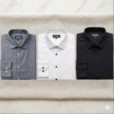 Men’s Premium Full-Sleeve Solid Colour Cotton Shirt.