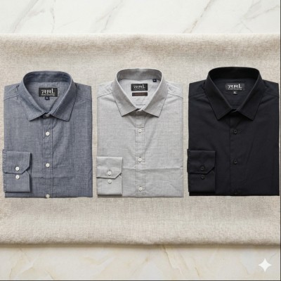 Men’s Premium Full-Sleeve Solid Colour Cotton Shirt.