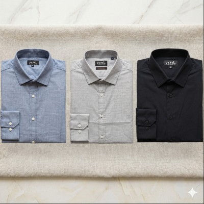Men’s Premium Full-Sleeve Solid Colour Cotton Shirt.