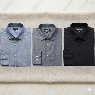 Men’s Premium Full-Sleeve Solid Colour Cotton Shirt.