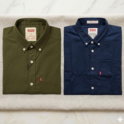 Premium Oxford Cotton Shirts for Men – Export Quality 2 PCS Combo