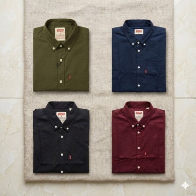 Premium Oxford Cotton Shirts for Men – Export Quality 4 PCS Combo