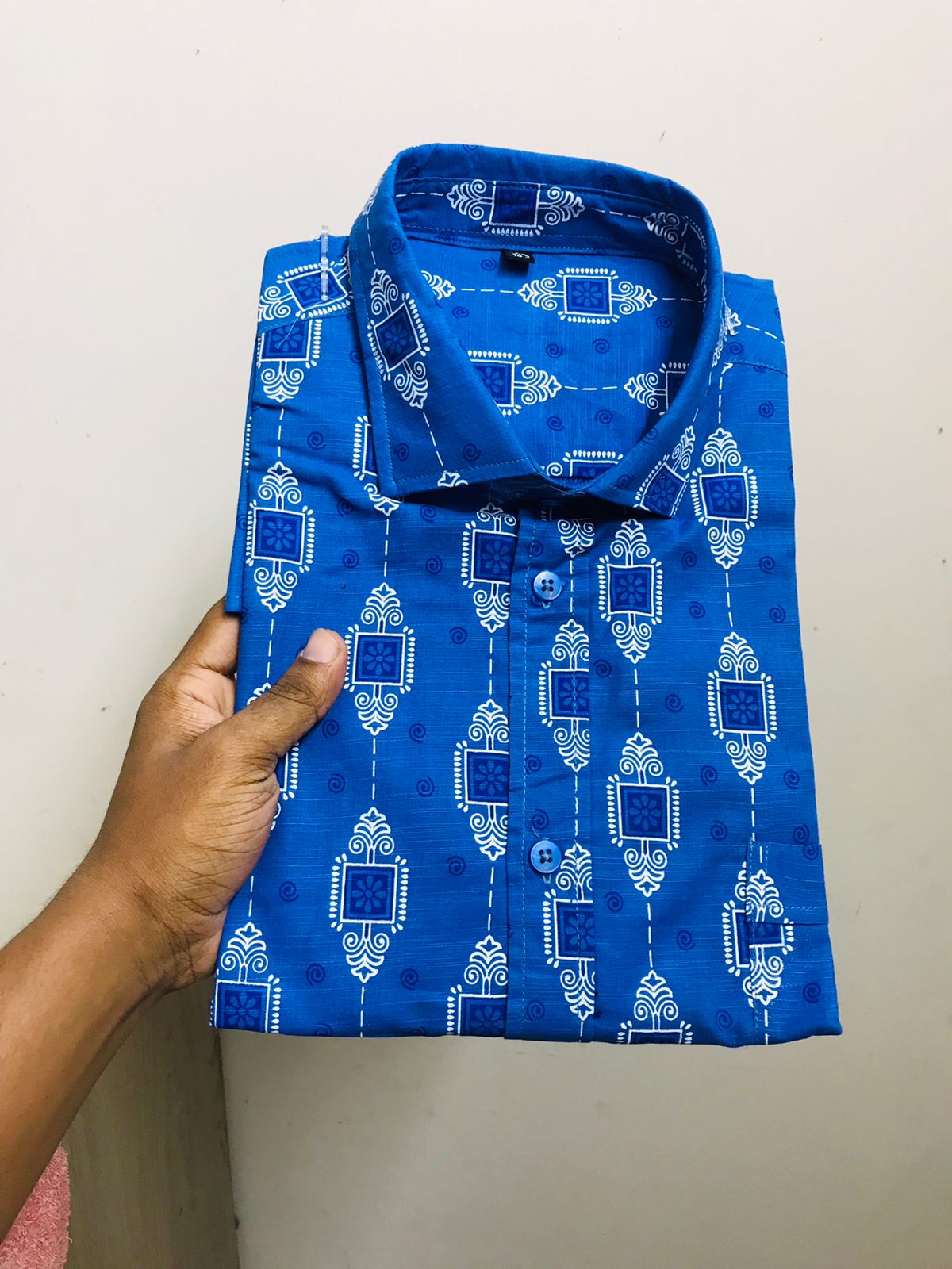 Half sleeve Arong fabric shirt for men's