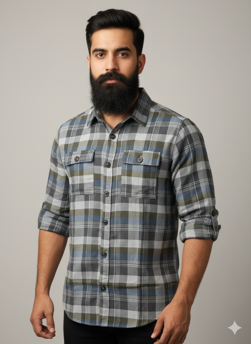 Premium Full Sleeve Double Pocket Shirt