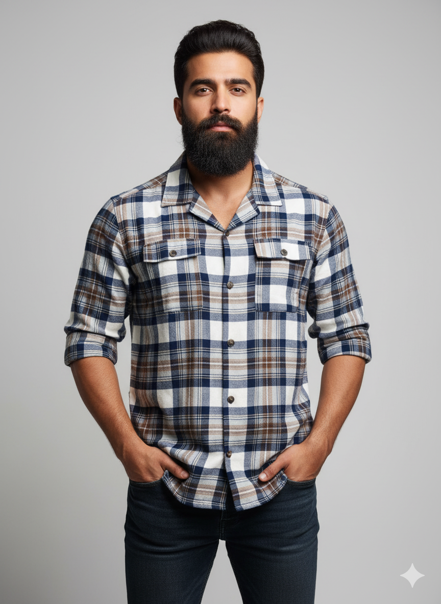 Premium Full Sleeve Double Pocket Shirt